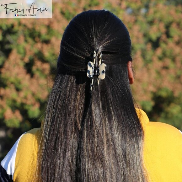 Hair Claw French Handcrafted Cellulose Acetate 3.5-Inch No Slip Grip Womens - Picture 7 of 9